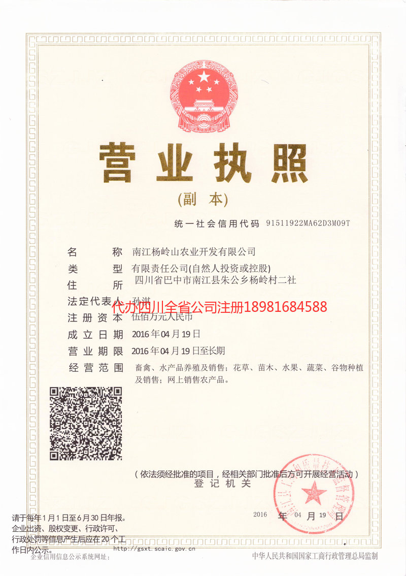 河池河池杨岭山农业开发有限公司